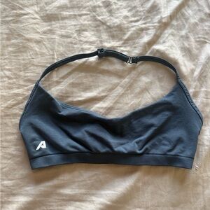 Alphalete Amplify Minimal Halter Sports Bra in Dusty Navy